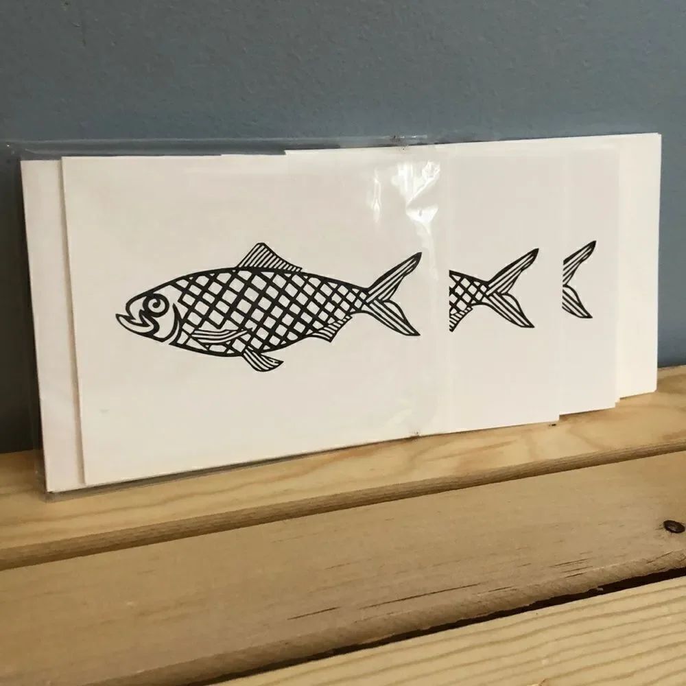 New! Set of 6 Blank Fish Notecards/Envelopes - Picture 3 of 3